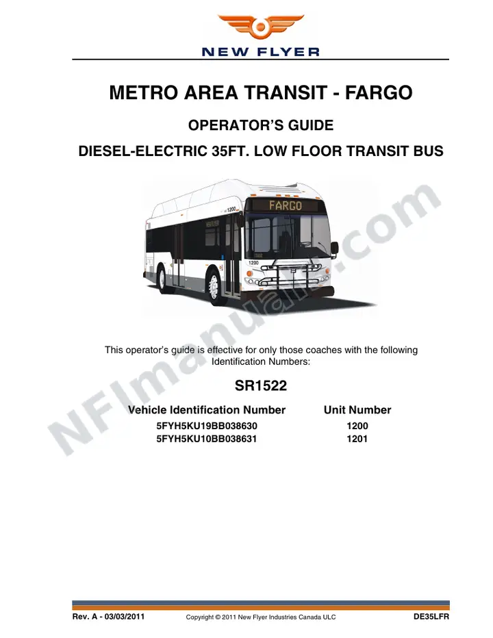 SR1522 Operator's Guide, Metro Area Transit - Fargo first-page preview
