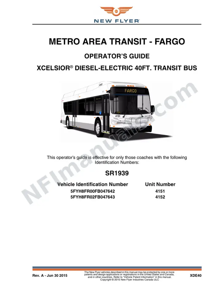 SR1939 Operator's Guide, Metro Area Transit - Fargo first-page preview