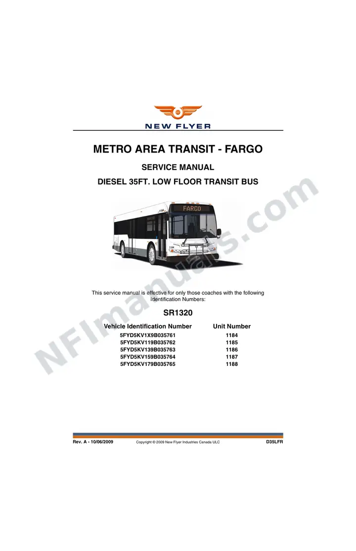 SR1320 Service Manual, Metro Area Transit - Fargo first-page preview
