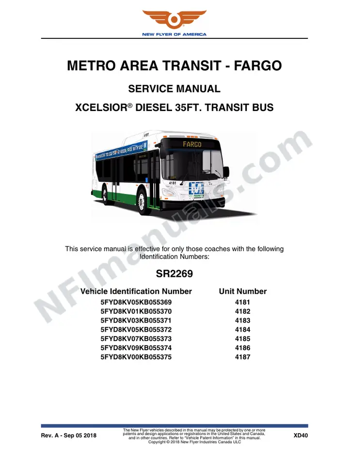 SR2269 Service Manual, Metro Area Transit - Fargo first-page preview