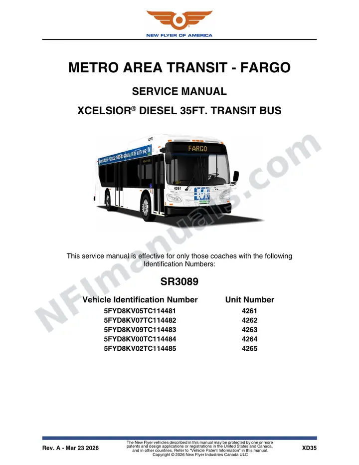 SR3089 Service Manual, Metro Area Transit - Fargo first-page preview