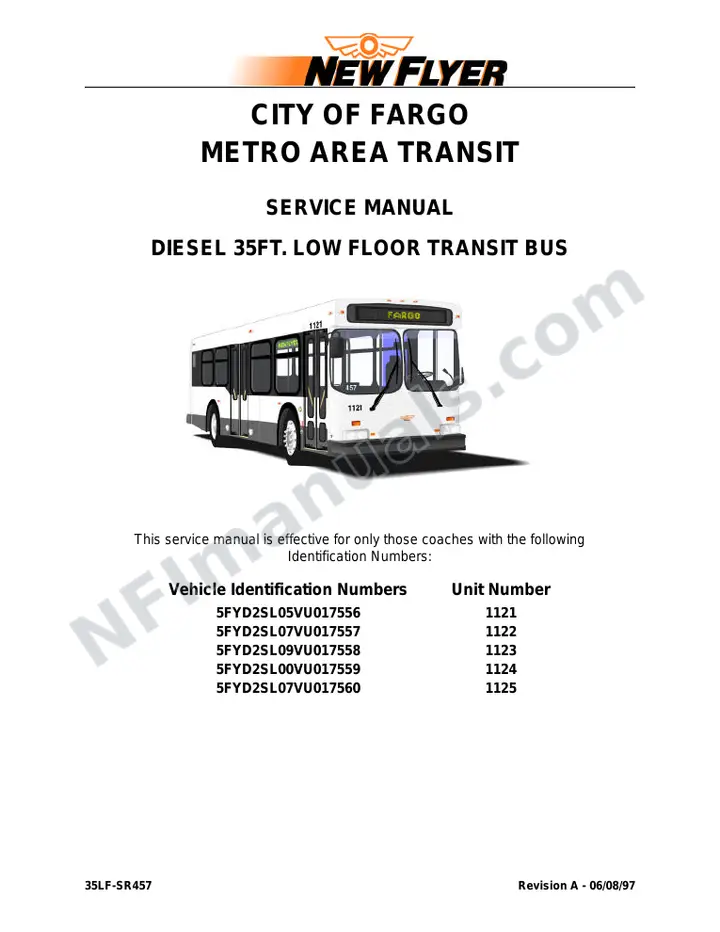 SR457 City of Fargo Metro Area Transit Service Manual first-page preview