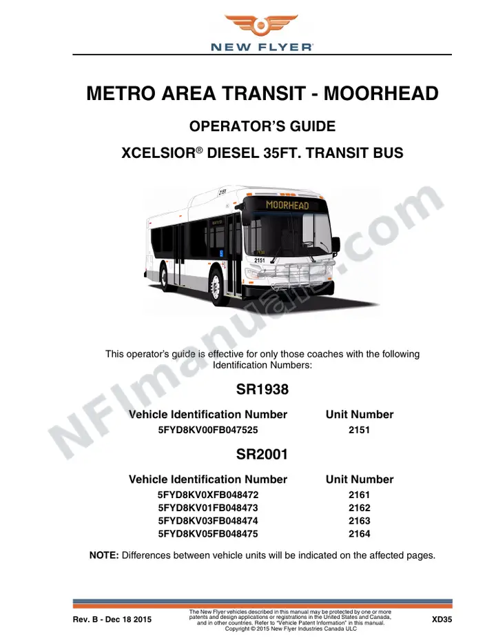 New Flyer XD35 Manual Package - Metro Area Transit - Moorhead included manual preview