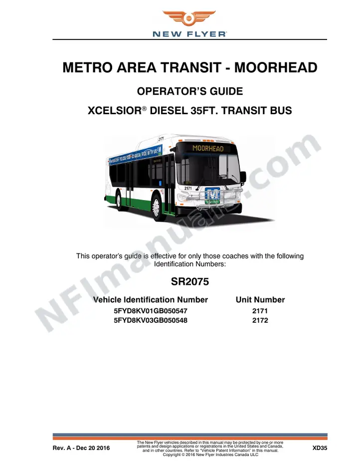 SR2075 Operator's Guide, Metro Area Transit - Moorhead first-page preview