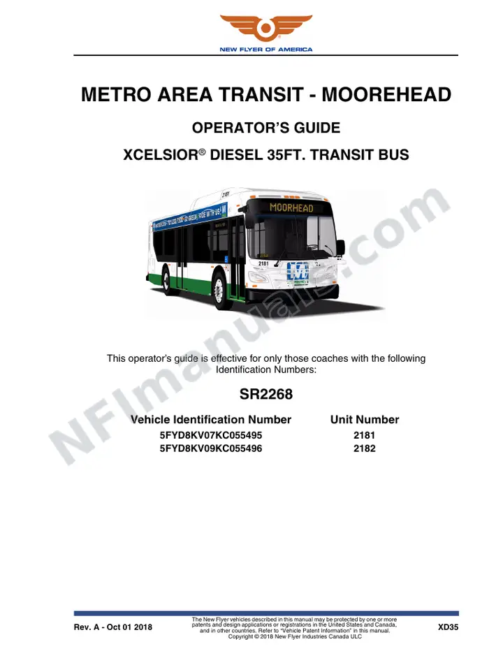 SR2268 Operator's Guide, Metro Area Transit - Moorehead first-page preview