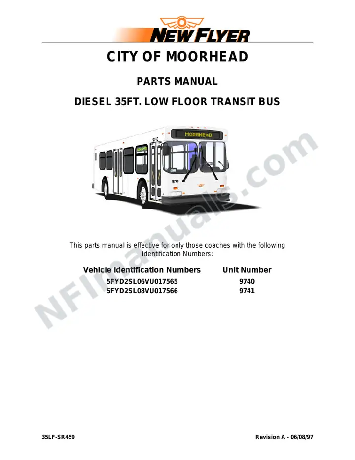 SR459 City of Moorhead Parts Manual first-page preview