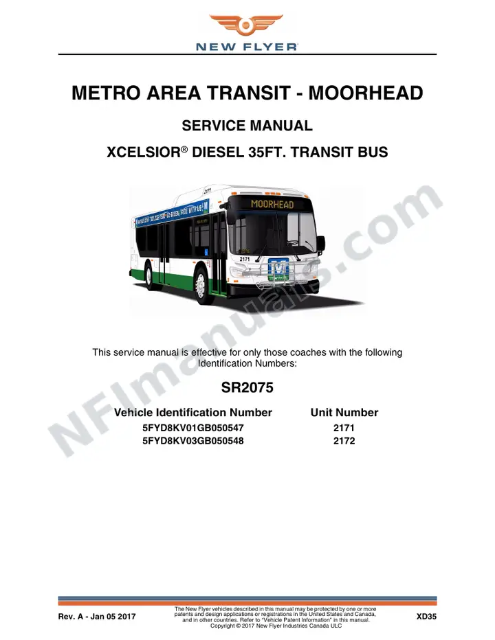 SR2075 Service Manual, Metro Area Transit - Moorhead first-page preview