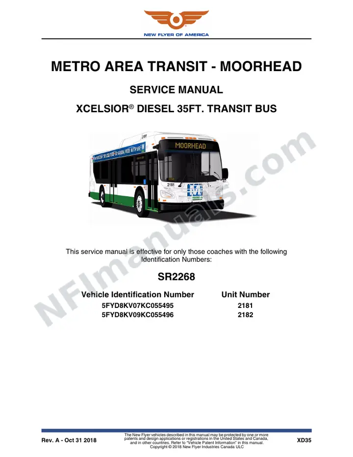 SR2268 Service Manual, Metro Area Transit - Moorhead first-page preview