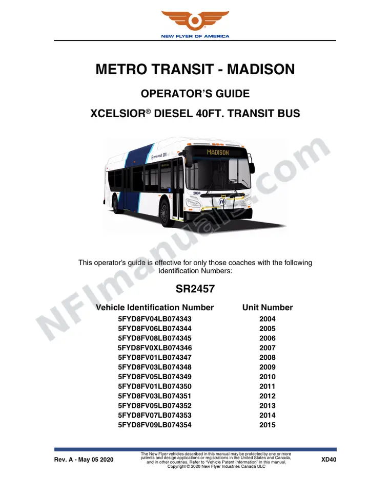 SR2457 Operator's Guide, Metro Transit - Madison first-page preview