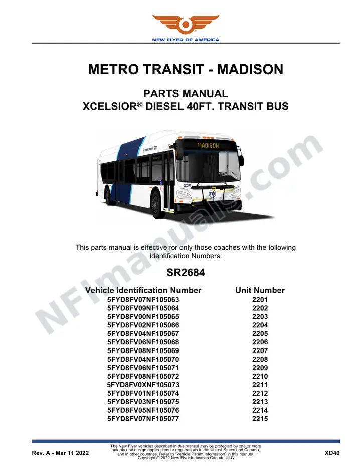 SR2684 Parts Manual, Metro Transit - Madison first-page preview