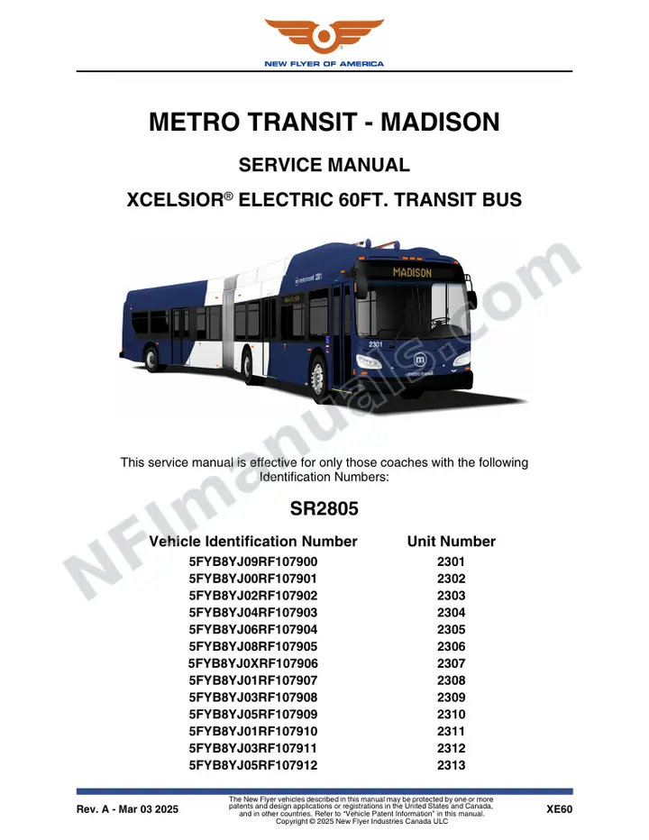 SR2805 Service Manual, Metro Transit - Madison first-page preview