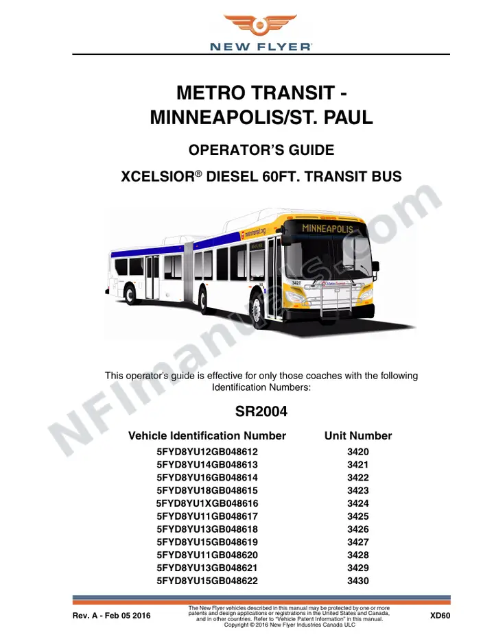 SR2004 Operator's Guide, Metro Transit - Minneaplois/St. Paul first-page preview