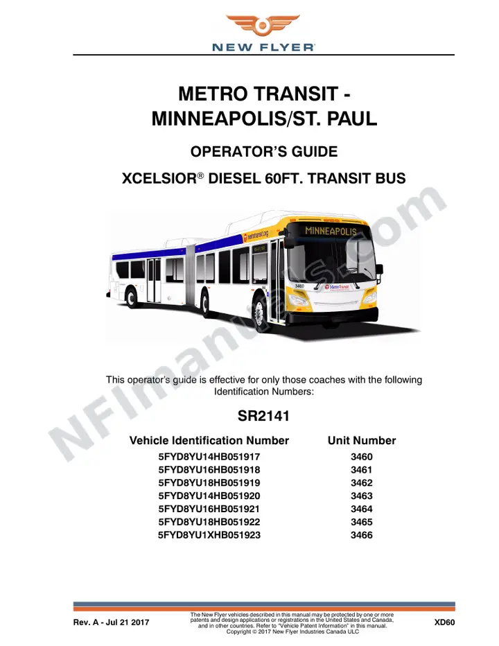 SR2141 Operator's Guide, Metro Transit - Minneapolis/St. Paul first-page preview