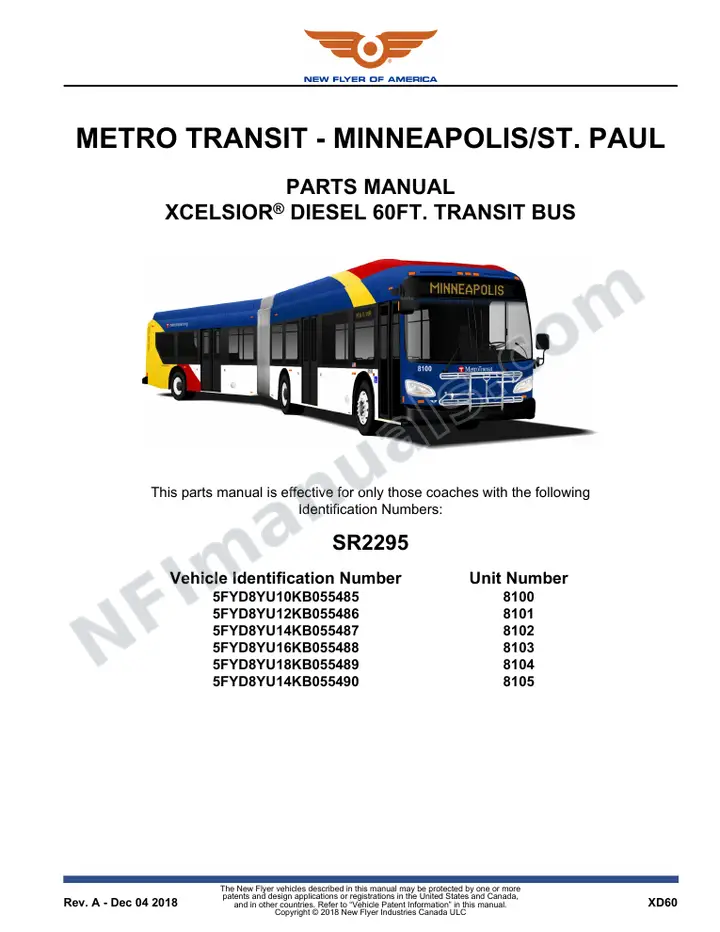 SR2295 Parts Manual, Metro Transit - Minneapolis/St. Paul first-page preview