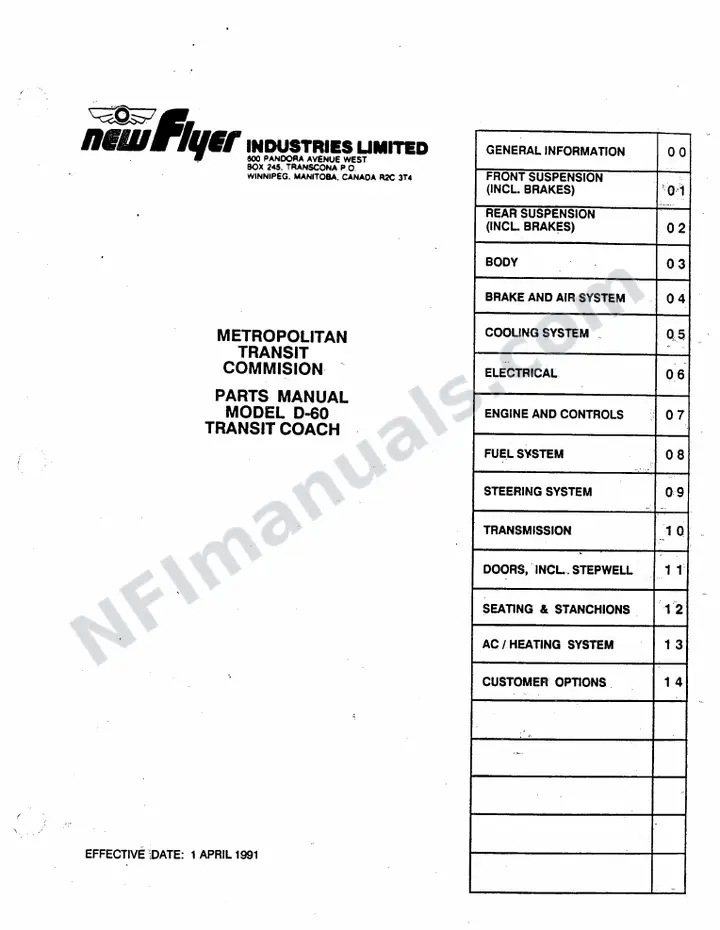 SR237 Parts Manual, Metropolitan Transit Commission (Minneapolis) first-page preview