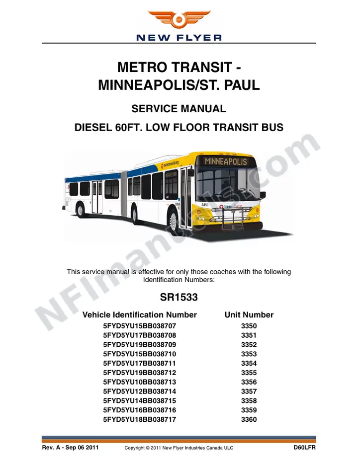 SR1533 Service Manual, Metro Transit - Minneapolis/St. Paul first-page preview