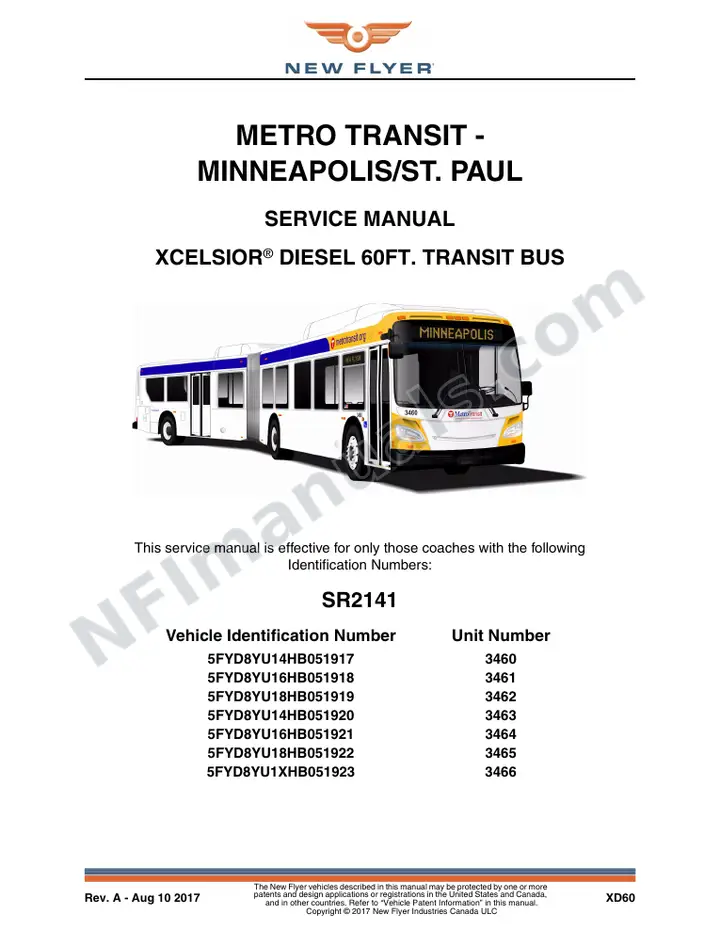 SR2141 Service Manual, Metro Transit - Minneapolis/St. Paul first-page preview