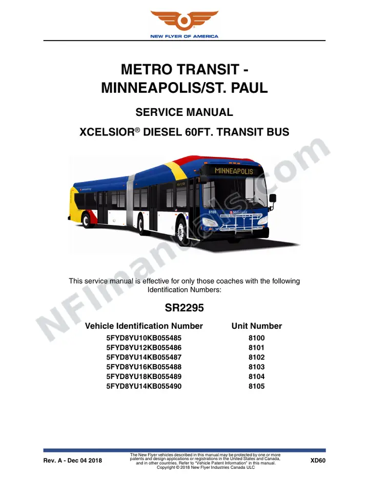 SR2295 Service Manual, Metro Transit - Minneapolis/St. Paul first-page preview