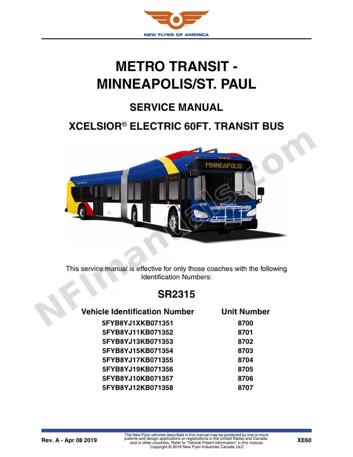 SR2315 Service Manual, Metro Transit - Minneapoli/St. Paul first-page preview