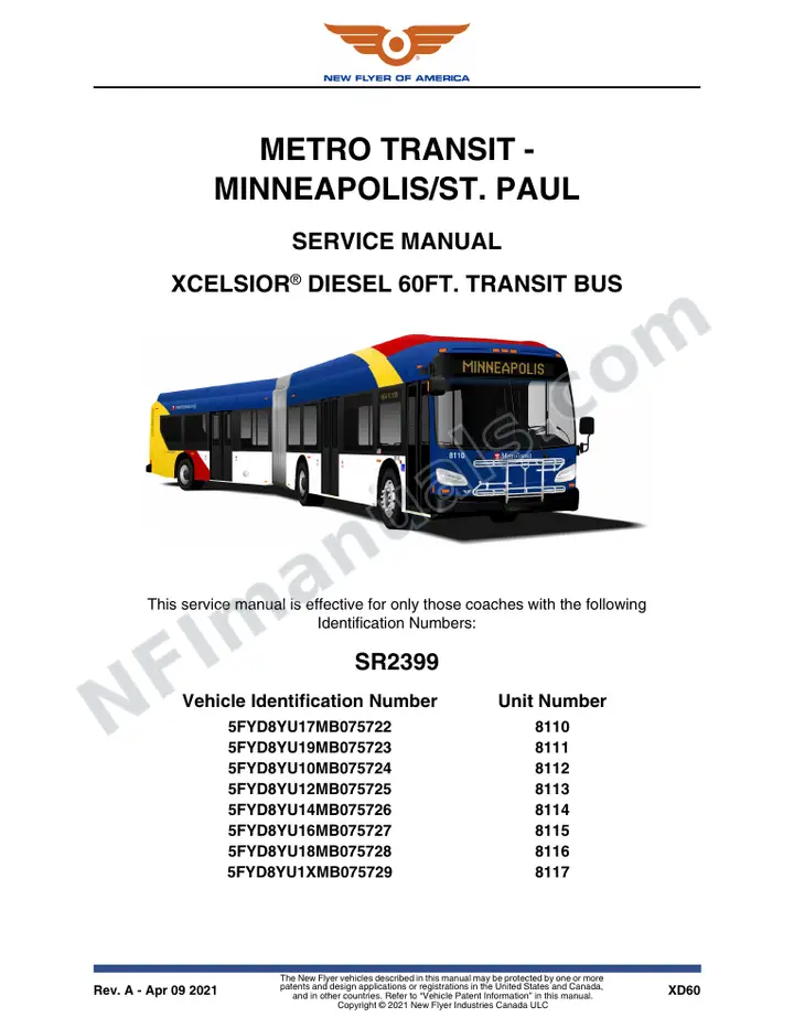 SR2399 Service Manual, Metro Transit - Minneapolis/St. Paul first-page preview