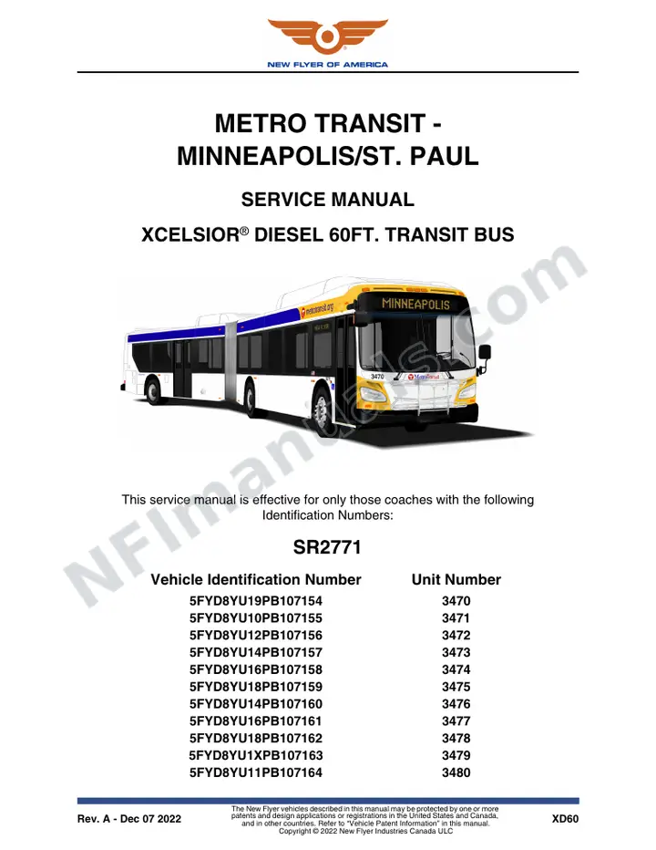 SR2771 Service Manual, Metro Transit Minneapolis/St. Paul first-page preview