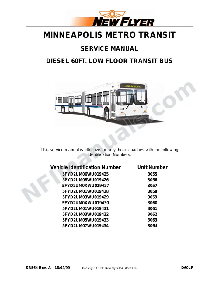 SR564 Service Manual, Minneapolis Metro Transit first-page preview