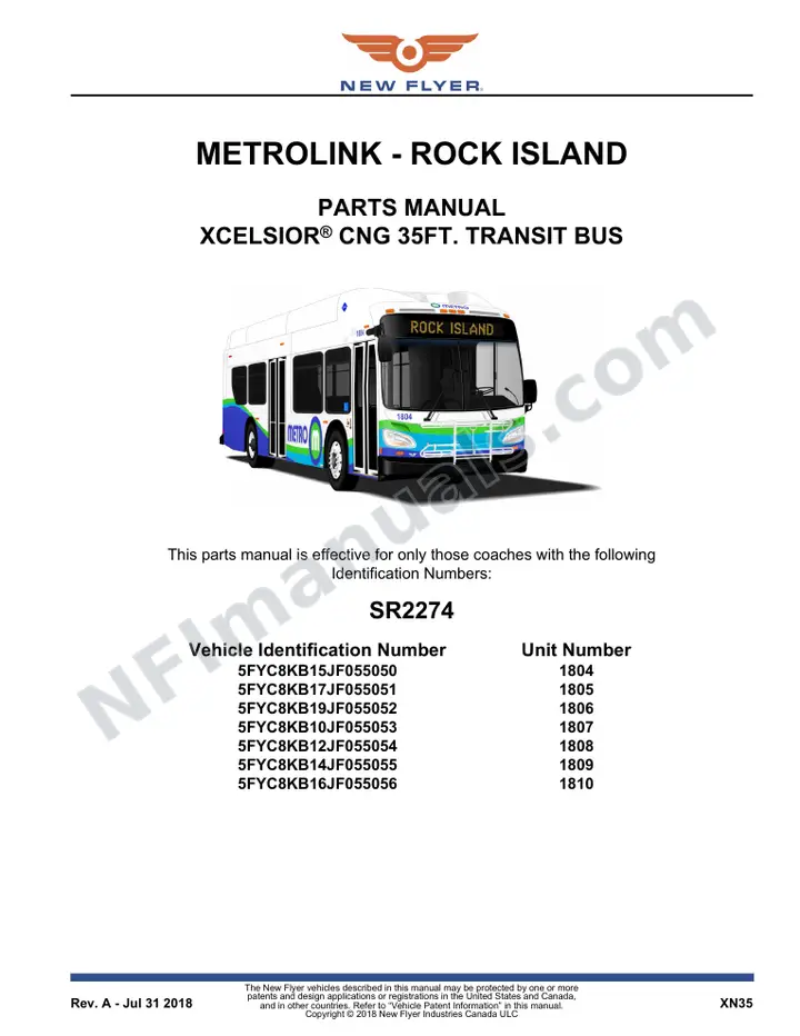 SR2274 Parts Manual, Metrolink - Rock Island first-page preview