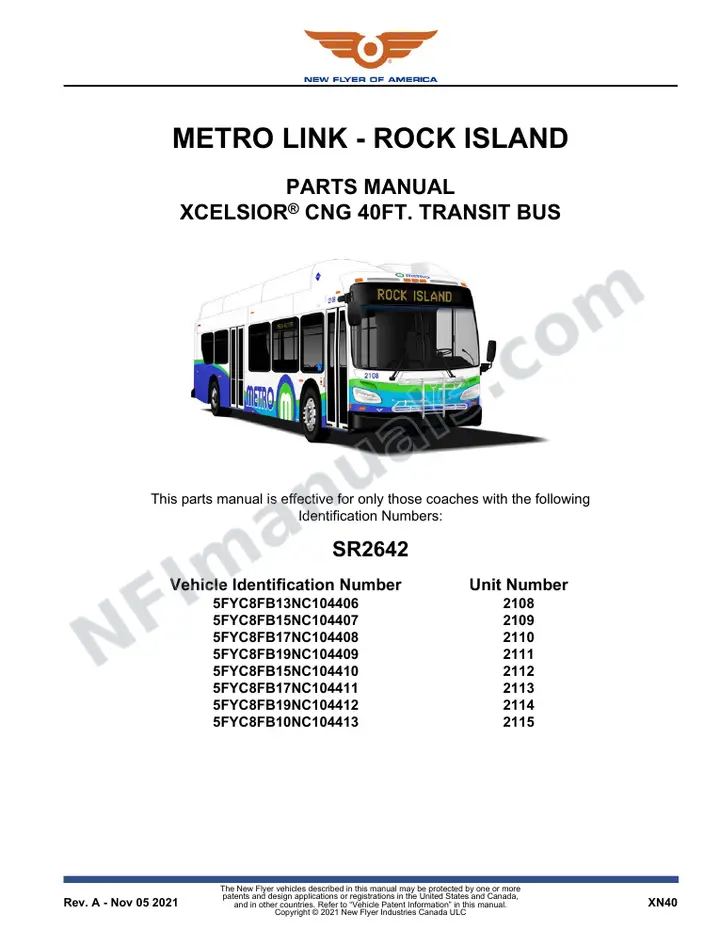 SR2642 Parts Manual, Metro Link - Rock Island first-page preview