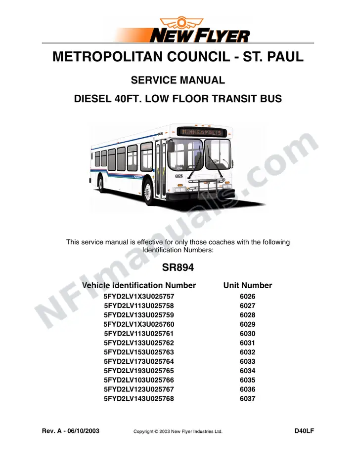 SR894 Service Manual, Metropolitan Council - St. Paul first-page preview