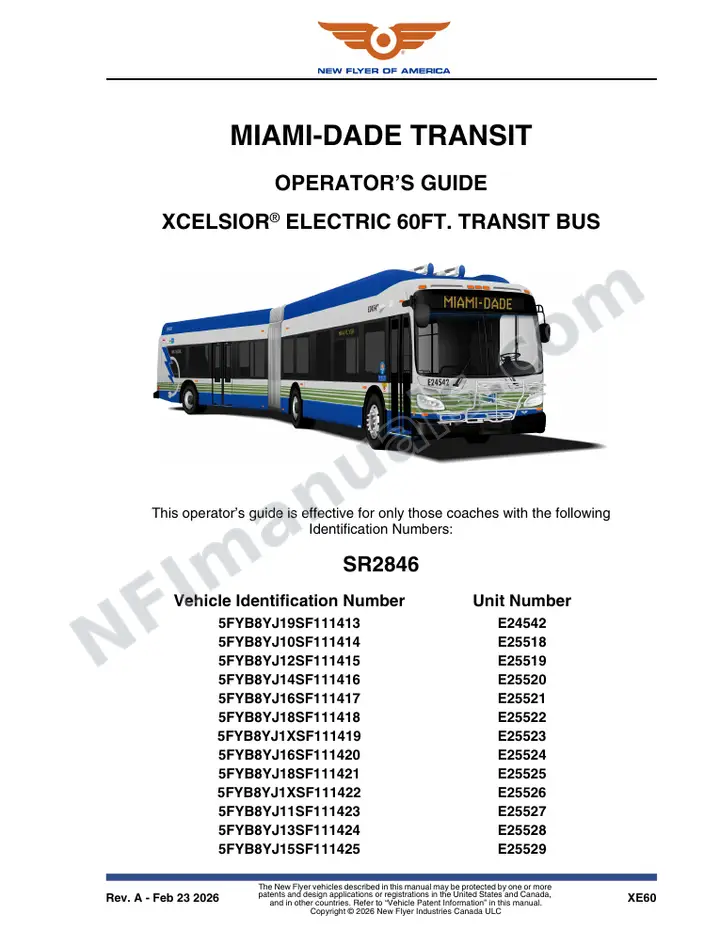 SR2846 Operator's Guide, Miami-Dade Transit first-page preview