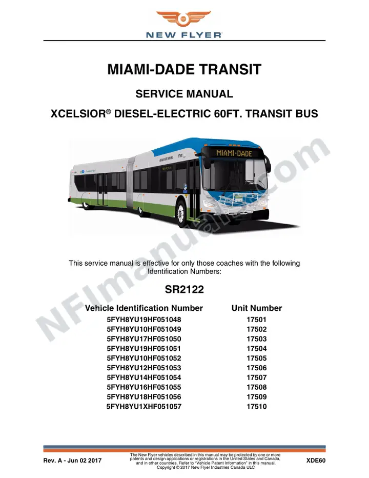 SR2122 Service Manual, Miami-Dade Transit first-page preview