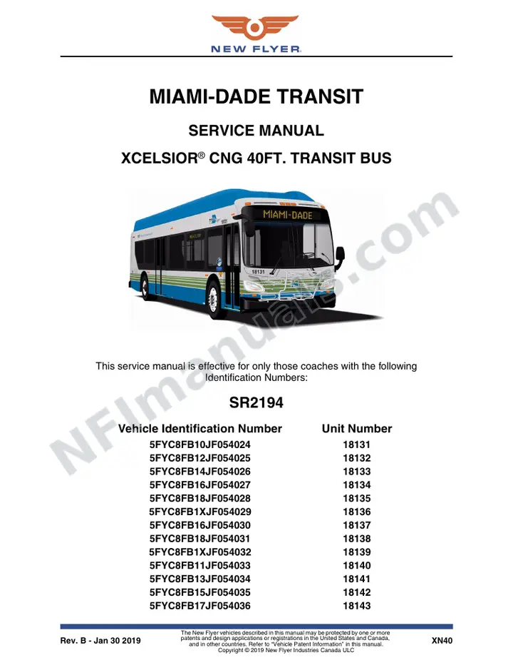 SR2194 Service Manual, Miami-Dade Transit first-page preview