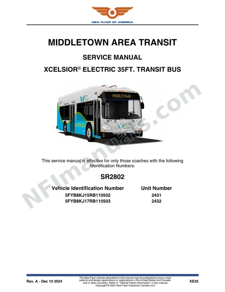 SR2802 Service Manual, Middletown Area Transit first-page preview