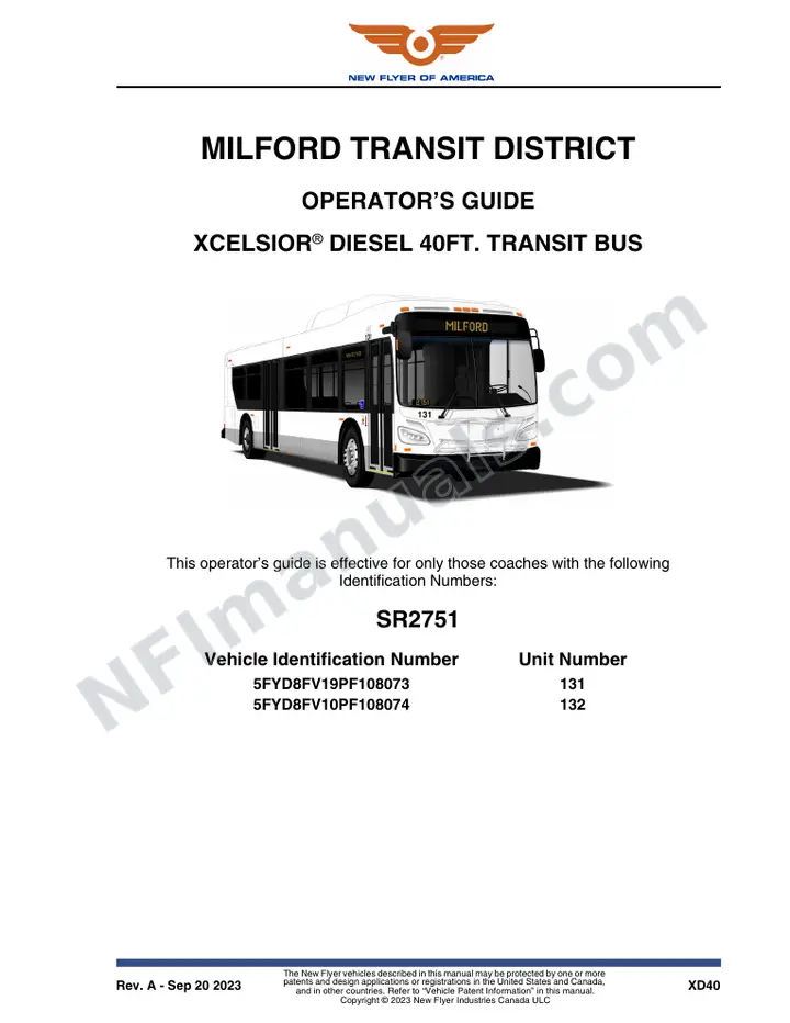 SR2751 Operator's Guide, Milford Transit District first-page preview