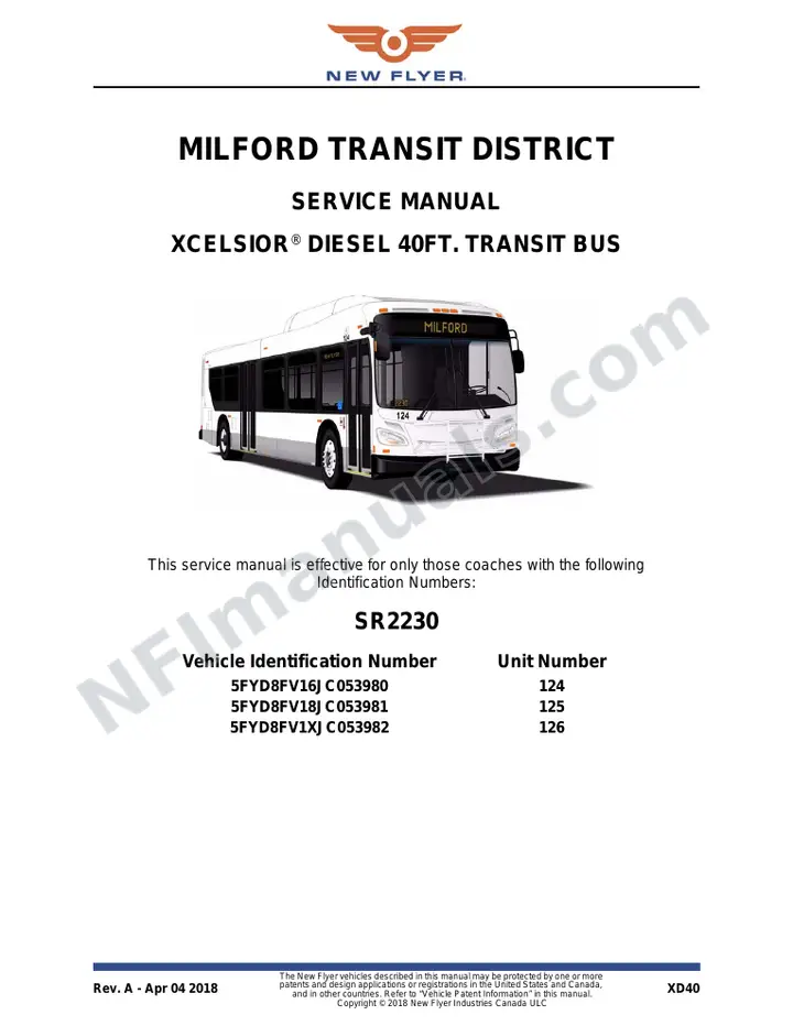 SR2230 Service Manual, Milford Transit District first-page preview