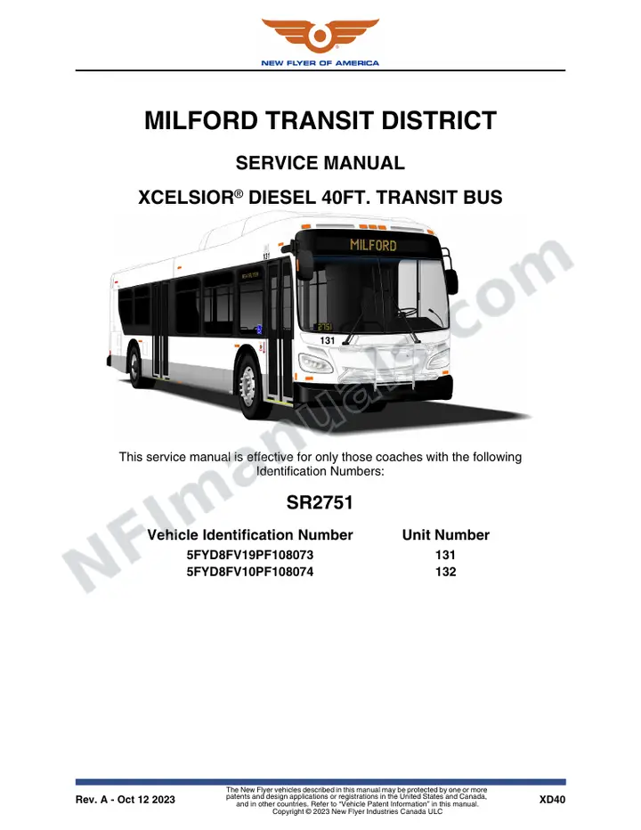 SR2751 Service Manual, Milford Transit District first-page preview