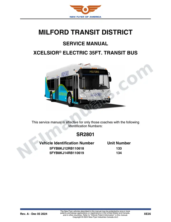 SR2801 Service Manual, Milford Transit District first-page preview