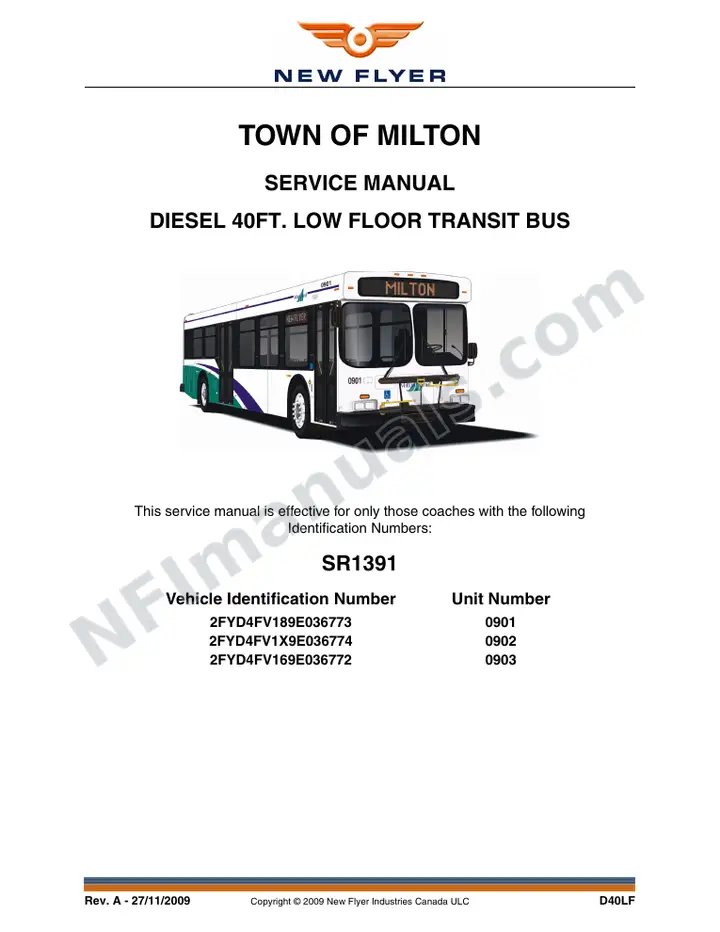 SR1391 Service Manual, Town of Milton first-page preview