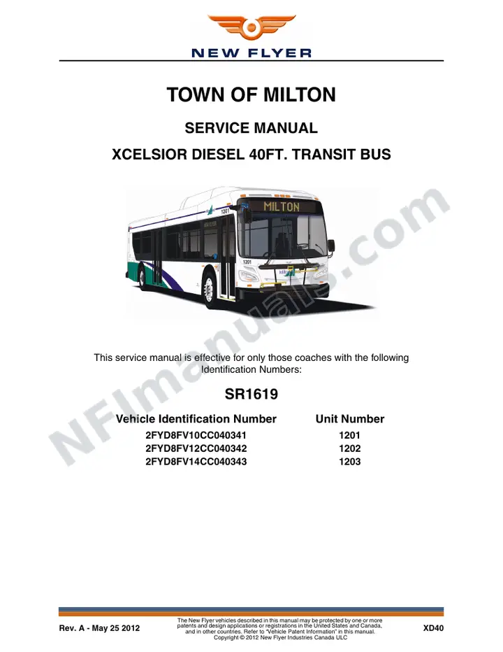 SR1619 Service Manual, Town of Milton first-page preview