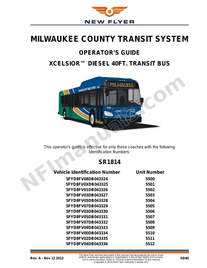 SR1814 Operator's Guide, Milwaukee County Transit System first-page preview