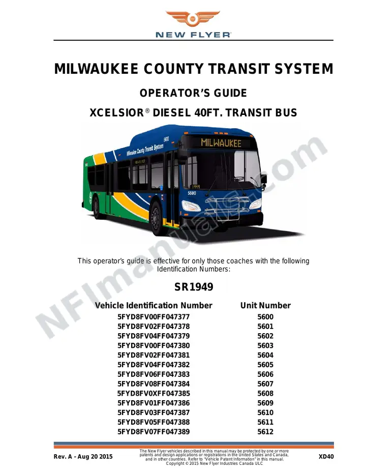 SR1949 Operator's Guide, Milwaukee County Transit System first-page preview