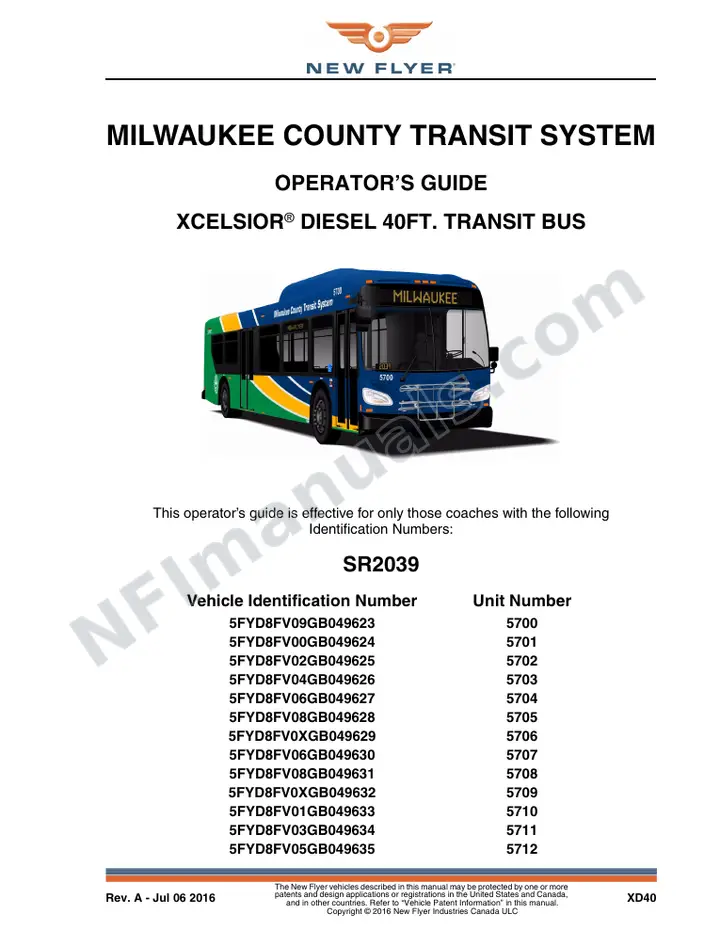 SR2039 Operator's Guide, Milwaukee County Transit System first-page preview