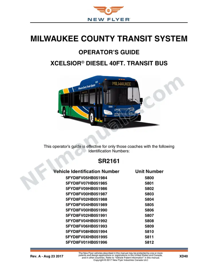 SR2161 Operator's Guide, Milwaukee County Transit System first-page preview