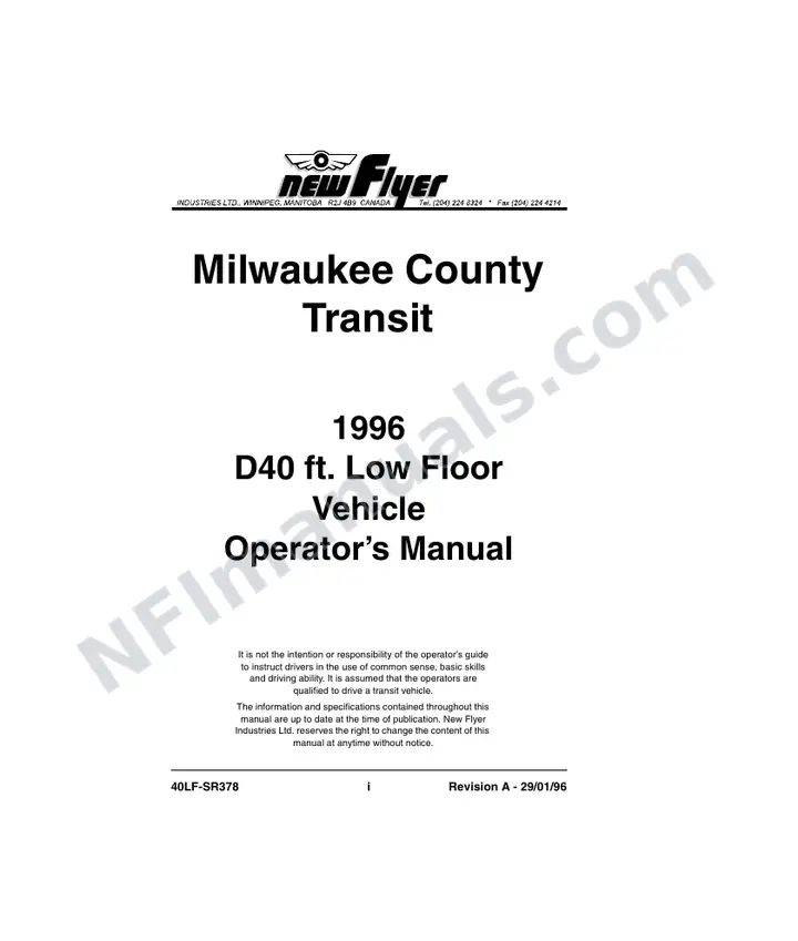 SR378 Operator's Guide first-page preview
