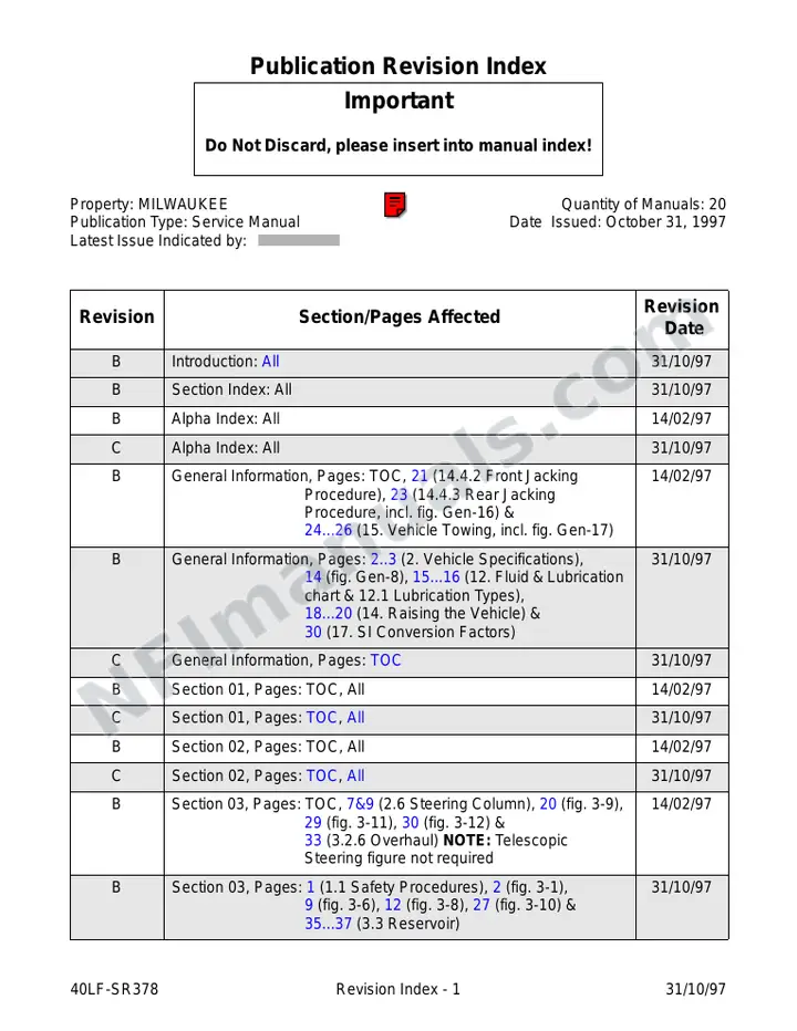 SR378 Service Manual, Milwaukee County Transit System first-page preview