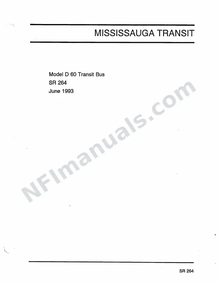 SR264 Parts Manual, Mississauga Transit first-page preview