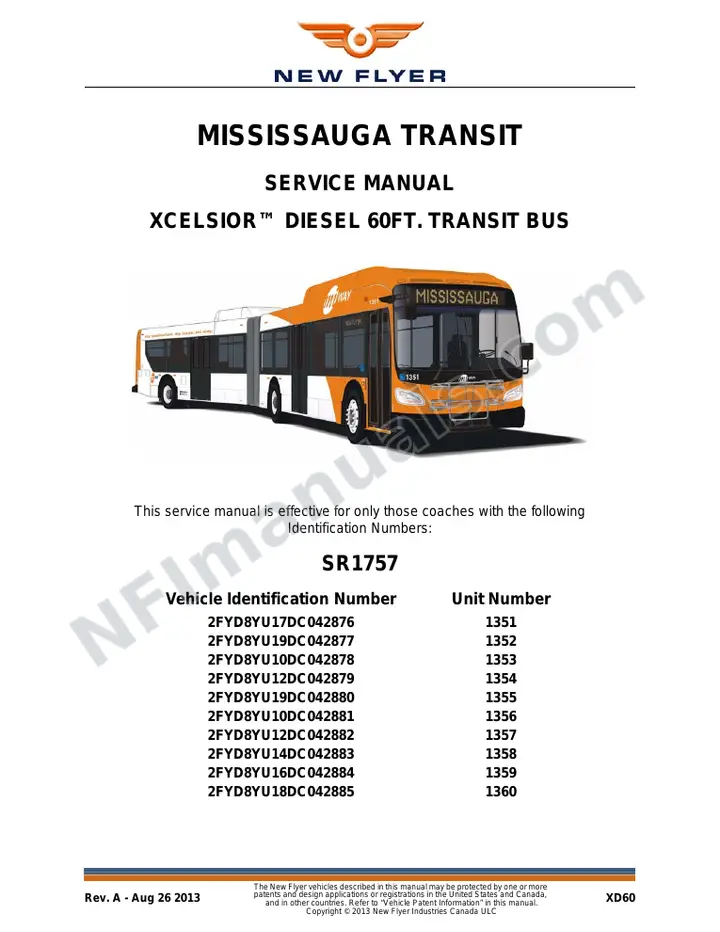 SR1757 Service Manual, Mississauga Transit first-page preview