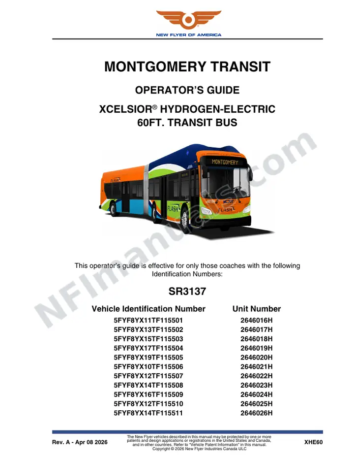 New Flyer XHE60 Manual Package - Montgomery County Transit included manual preview