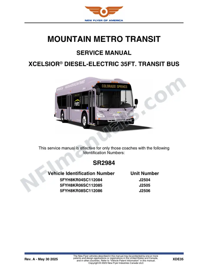 SR2984 Service Manual, Mountain Metro Transit first-page preview