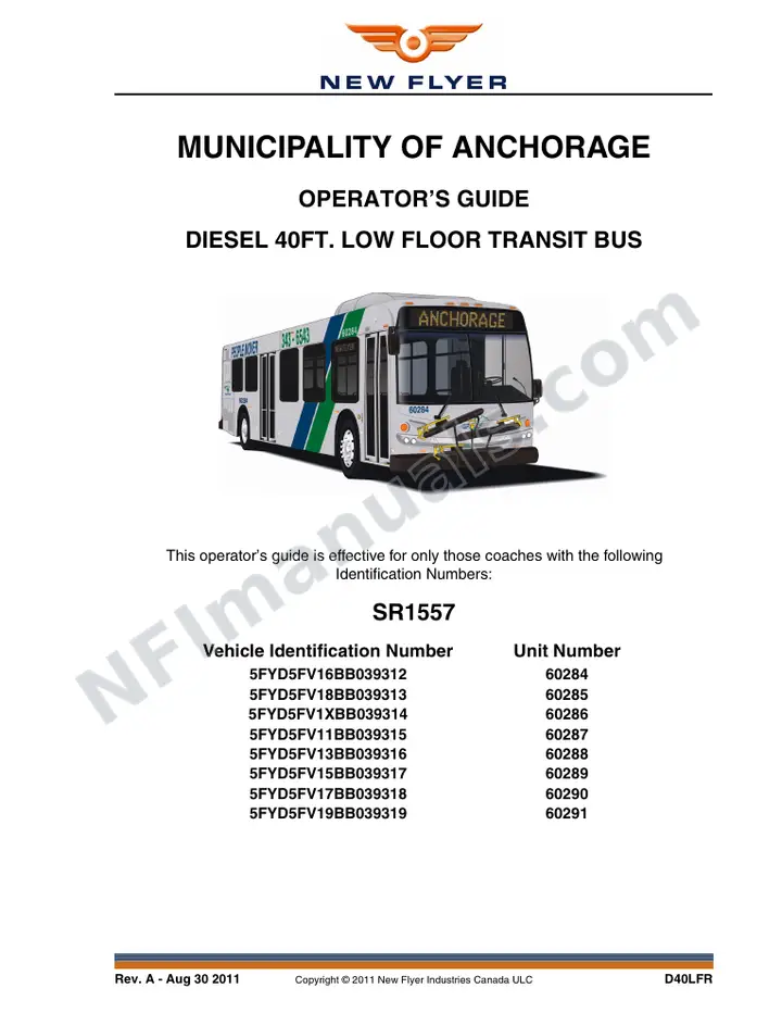 SR1557 Operator's Guide, Municipality of Anchorage first-page preview